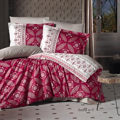 Lenjerie de pat satin clasy king size (ivore v1)